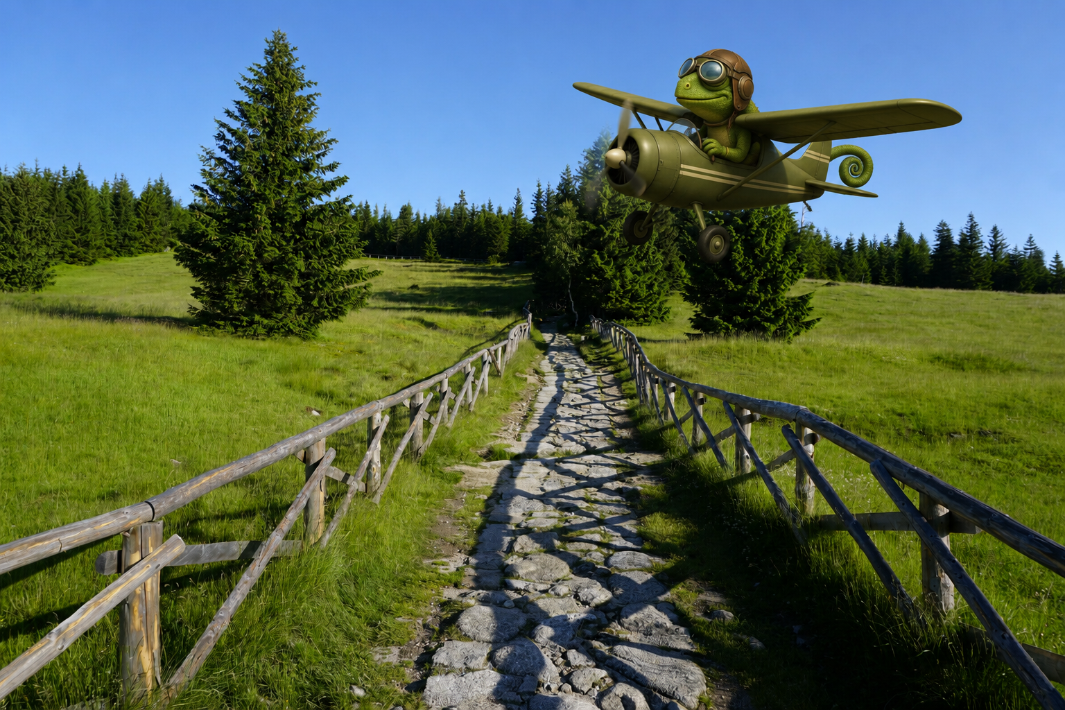Kameleon w awionetce w Karkonoszach