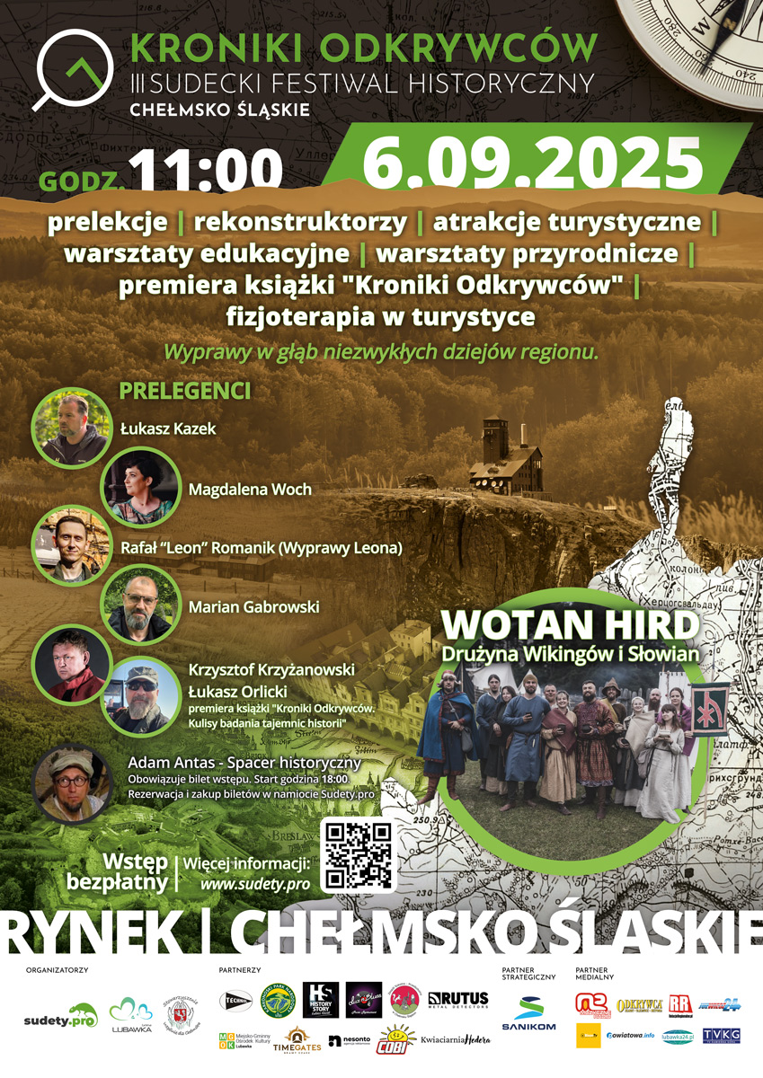 III Sudecki Festiwal Historyczny "Kroniki Odkrywców" - 2025 - plakat