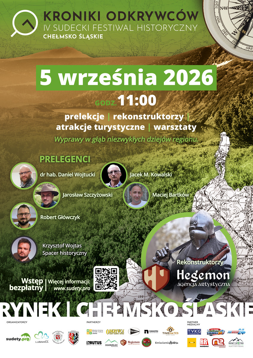 IV Sudecki Festiwal Historyczny "Kroniki Odkrywców" - 2026 - plakat