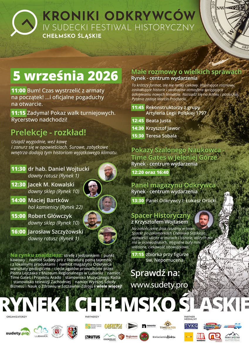 Sudecki Festiwal Historyczny "Kroniki Odkrywców" 2026 - program